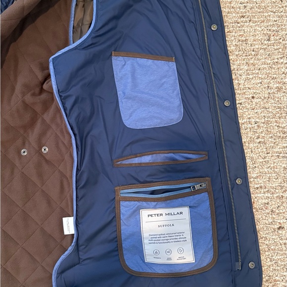 Peter Millar Navy Suffolk Quilted Travel Coat - Picture 9 of 12